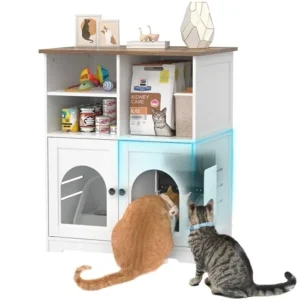 Cat Feeding Station Cat Cabinet for Microchip Feeder with Dog-Proof Design Specially Fits Surefeed Automatic Pet Feeder for Mul