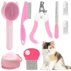 8 Pcs Cat Brush Grooming Kits