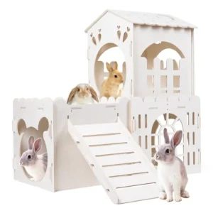 Bunny Castle with Indoor Guinea Pig Cage