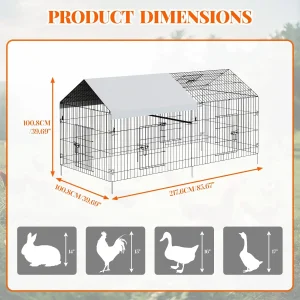 Heavy Duty Large Metal Walk-in Chicken Run Coop