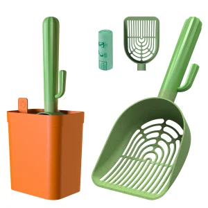 Cactus Cat Litter Scooper with Holder