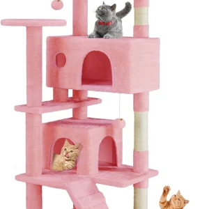 54" Multi-Level Cat Tree with Scratching Post